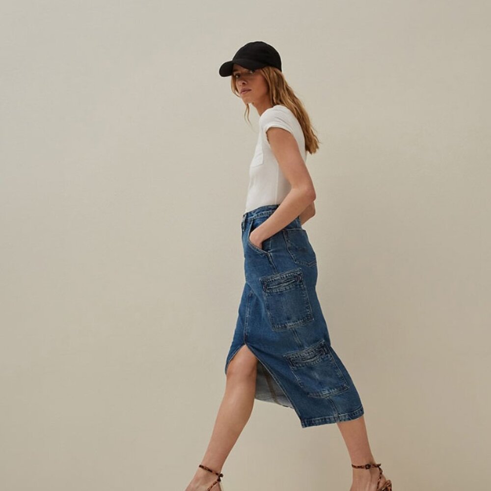 HUDSON Jeans Reconstructed Cargo Skirt - Picture 4 of 8